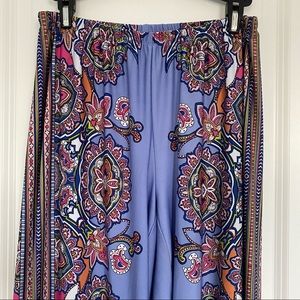 Boho Wide Leg Fun Print Flowy Pant